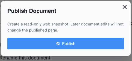 Yazora Publish to Web confirmation dialog