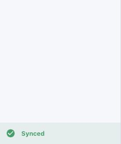 Yazora sidebar footer showing a Synced status