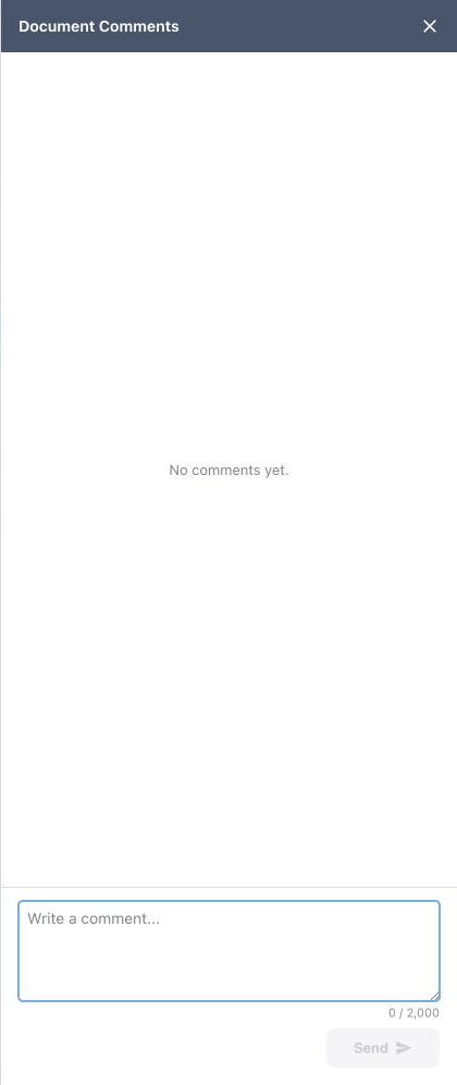Yazora Comments panel with document discussion and the Add Private Note action